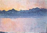 Ferdinand Hodler Genfersee mit Mont-Blanc im Morgenlicht oil painting